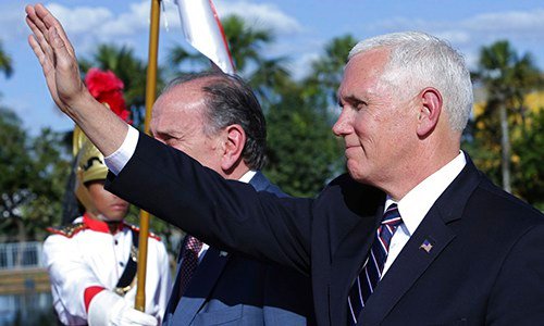 El Vicepresidente Estadounidense busca aliados para ejercer presión contra el gobierno de Nicolás Maduro (AP Photo/Eraldo Peres)