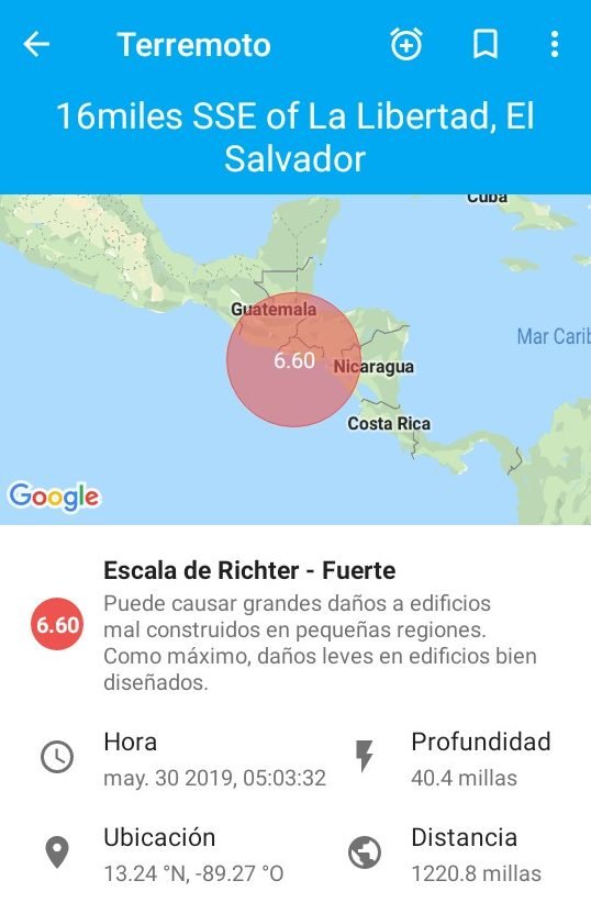 Sismo de 6.6 en la escala de Richter Ocurrido en El Salvador el 30 de mayo Reporte del Sismo
