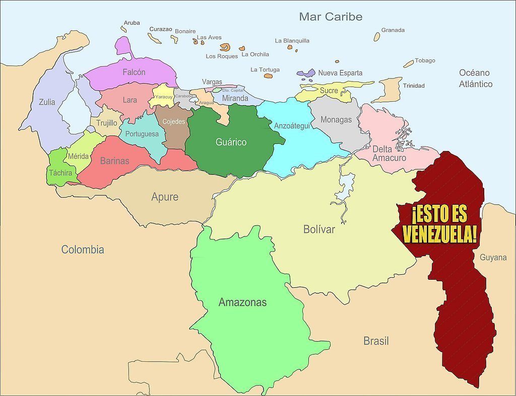 Mapa de venezuela, Contentivo del Esequibo