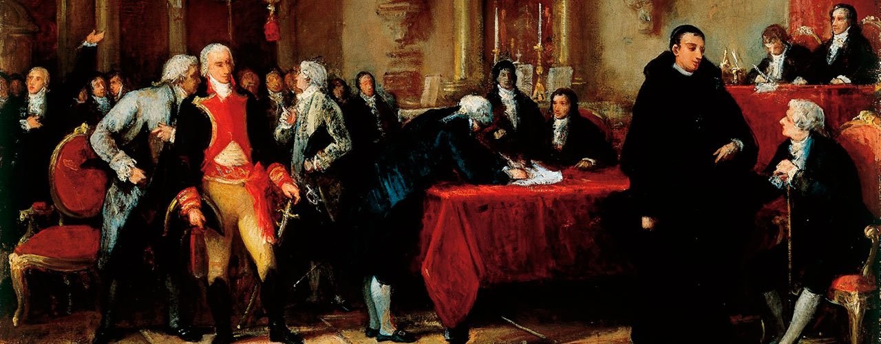 Boceto para la Firma del Acta de Independencia, de Martín Tovar y Tovar.