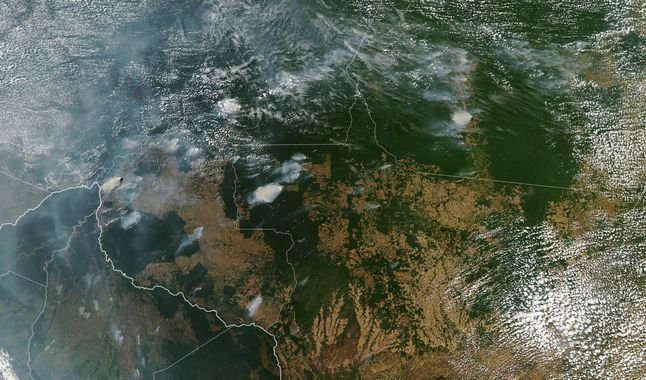 Vista aérea del incendio en el Amazonas