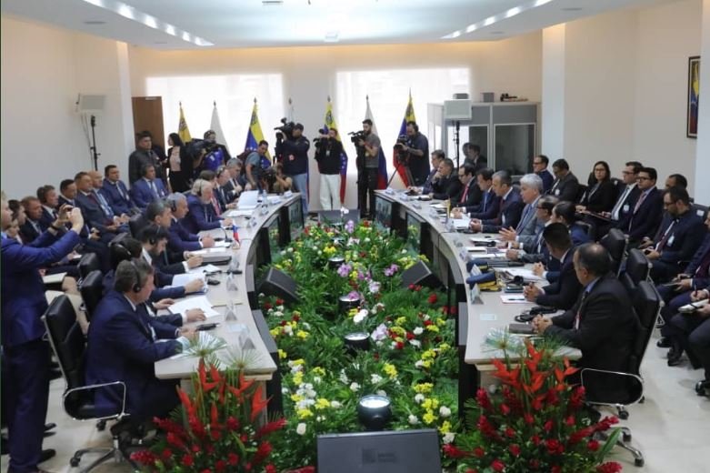 Aspecto general de la reunión bilateral entre Rusia y Venezuela