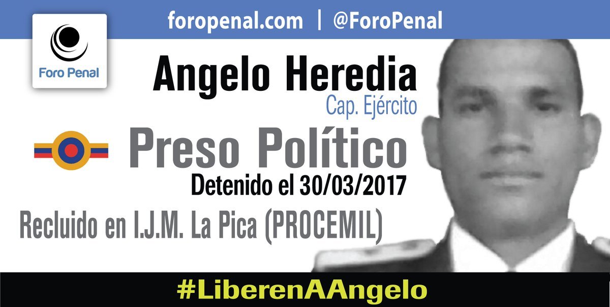 El Capitán Angelo Heredia estaba detenido desde abril del 2017