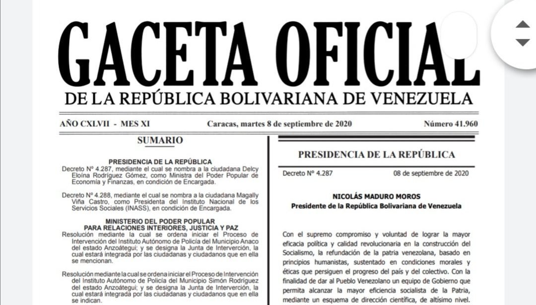 Gaceta Oficial N° 41.960