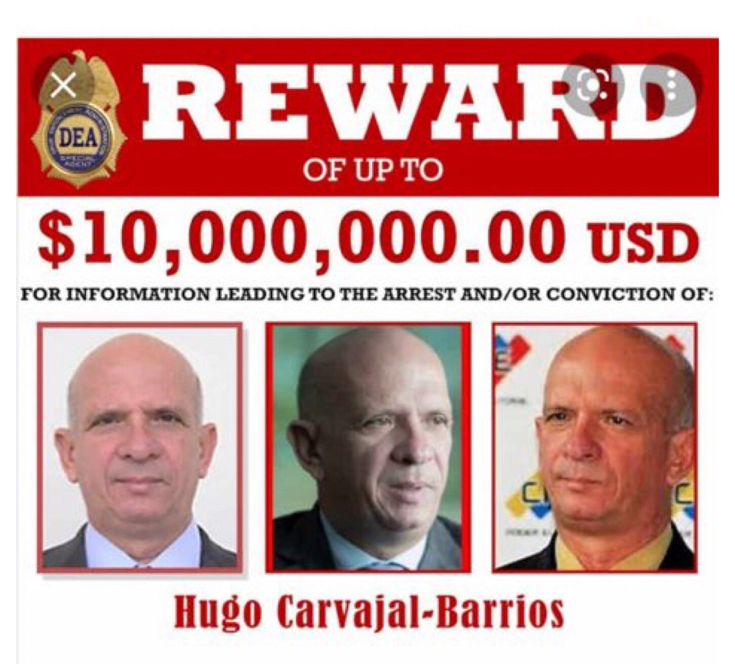 La justicia norteamericana está a la espera de la entrega de Hugo Carvajal